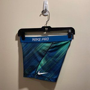 Nike Pro Shorts Blue/Green Pattern